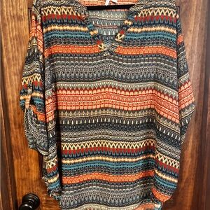 Cato Vibrant Tribal Print Tunic